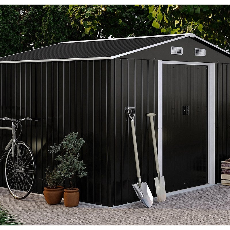 Wiata ogrodowa ze stali galwanizowanej w kolorze szarym 8 m² - MANSO