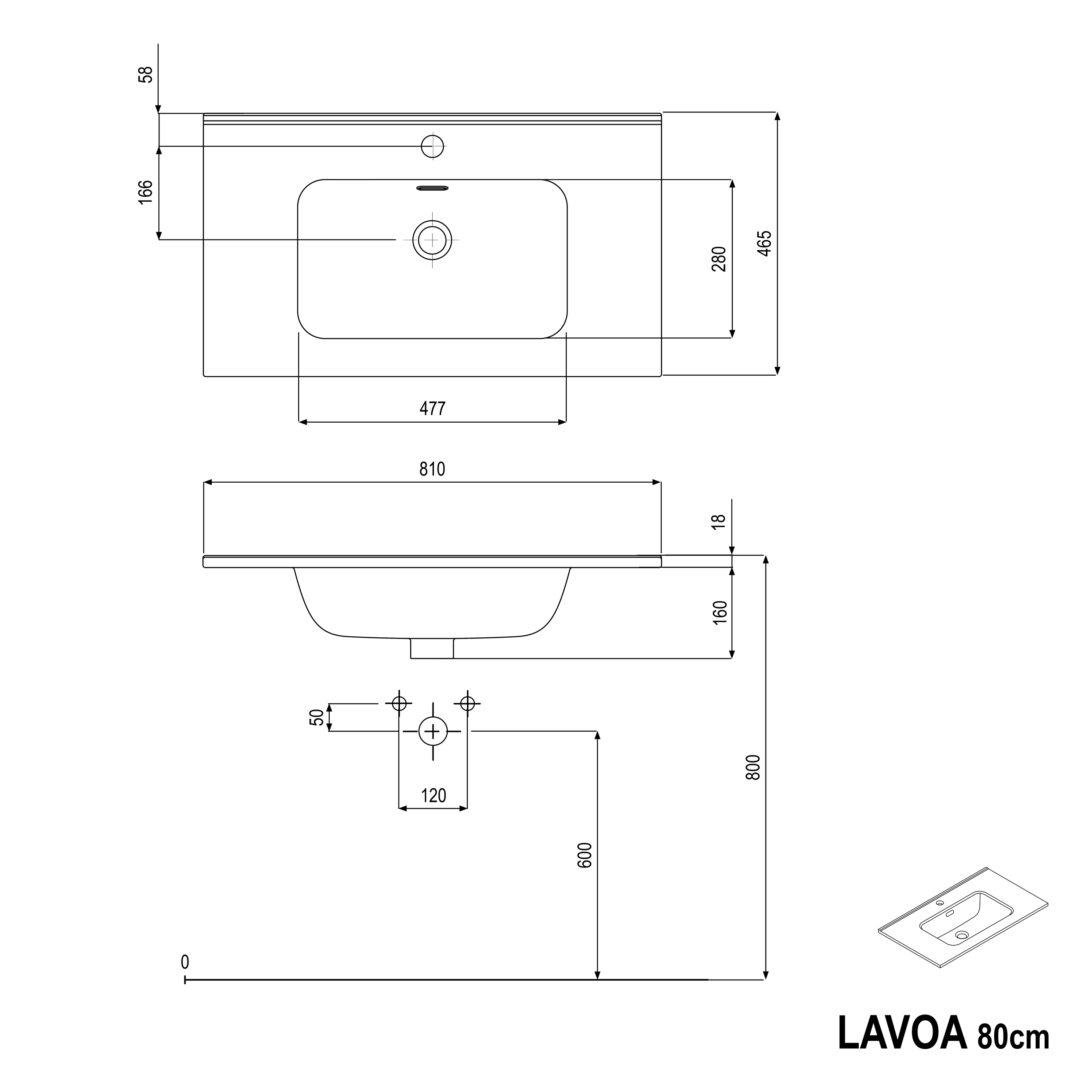 BERNSTEIN - Meuble vasque suspendu MDF Noir mat, lavabos Noir mat + trou robinet, poignée Anthracite mat - 81x64x47cm - LAVOA - 6