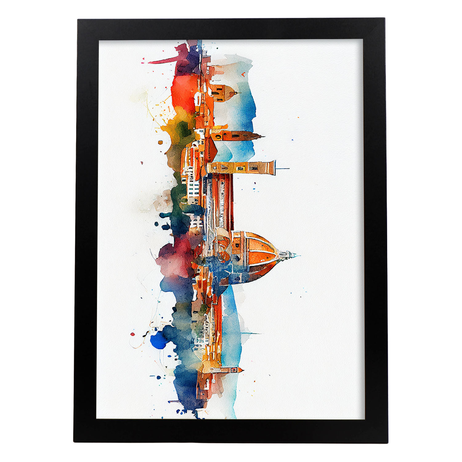 Nacnic poster de florencia en estilo acuarela ilustraciones a todo color de ciudades y monumentos del mundo diseño moderno y modelo 1 a4 sin marco