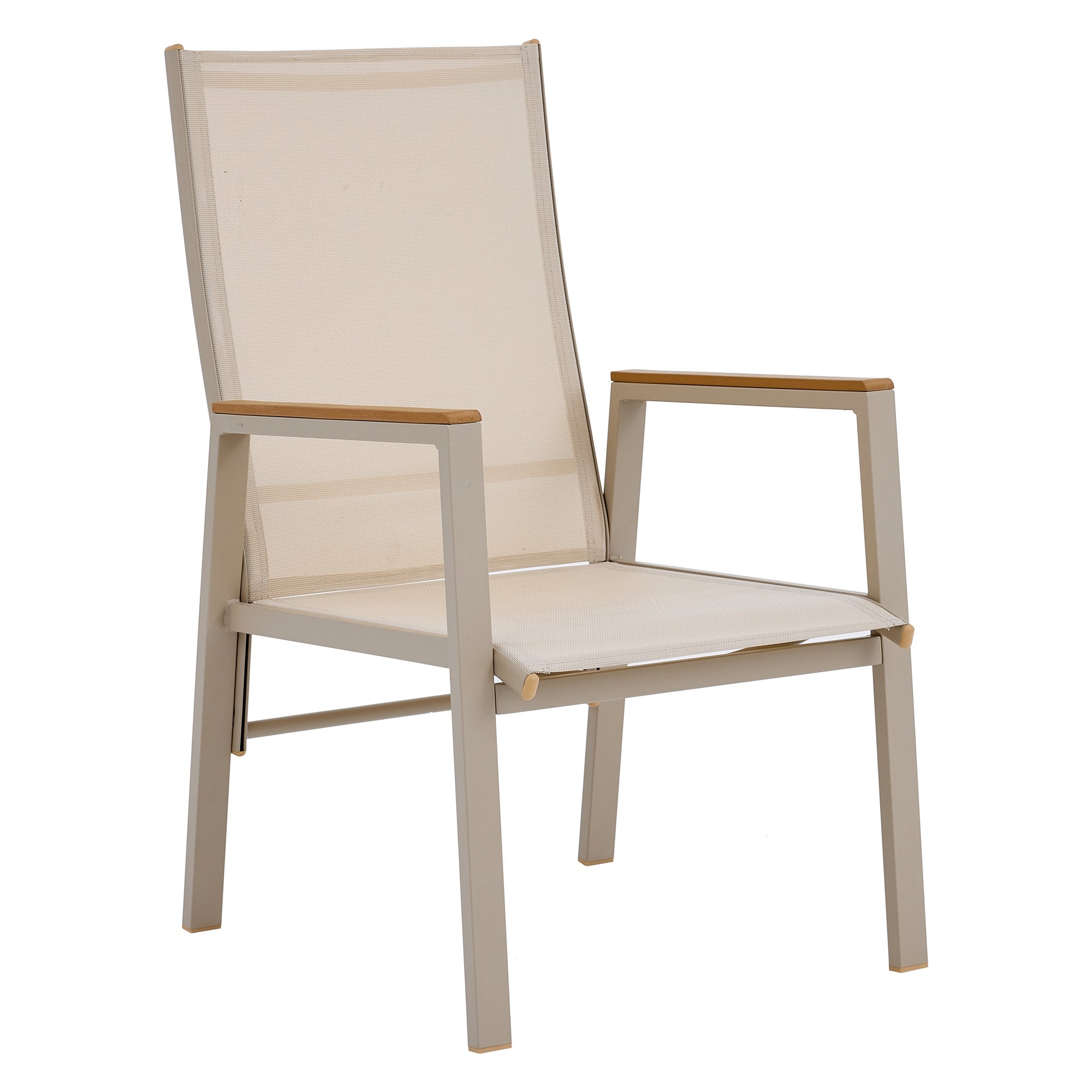 Conjunto de Comedor para Jardín de 4 Personas - Mesa y 4 Sillas de Hierro Galvanizado y Tablero de WPC Khaki y Beige - 9