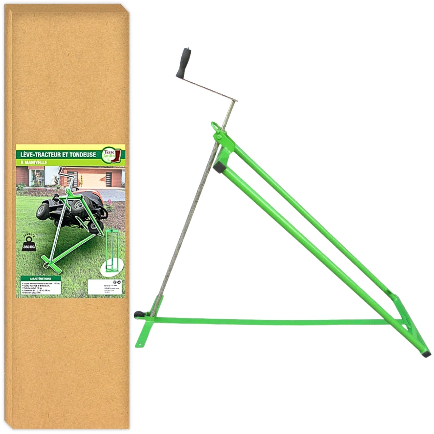 Cric lève tracteur tondeuse à manivelle 350 kg - 4