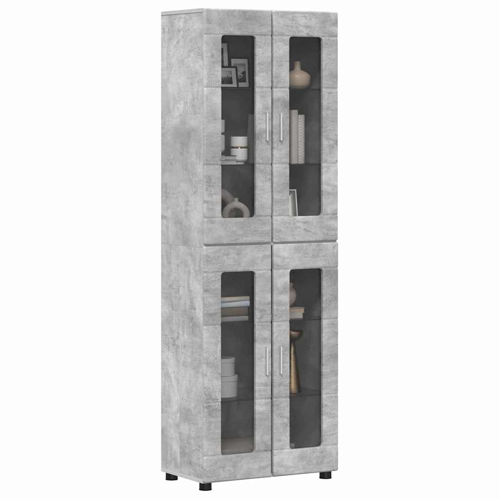Armoire Haut de rangement - Armoire De Chambre avec étagère Gris béton 60 x 35 x 182 cm - 3