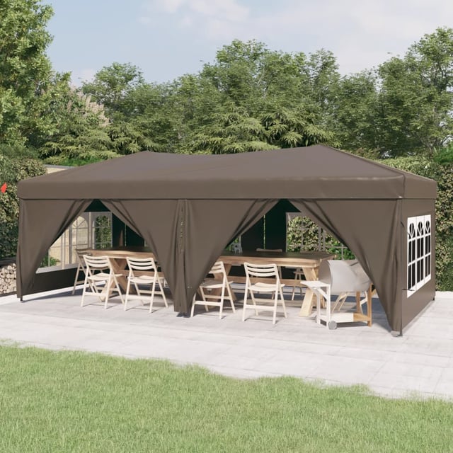 Tenda per ricevimenti pieghevole con pareti Tortora 3x6 m