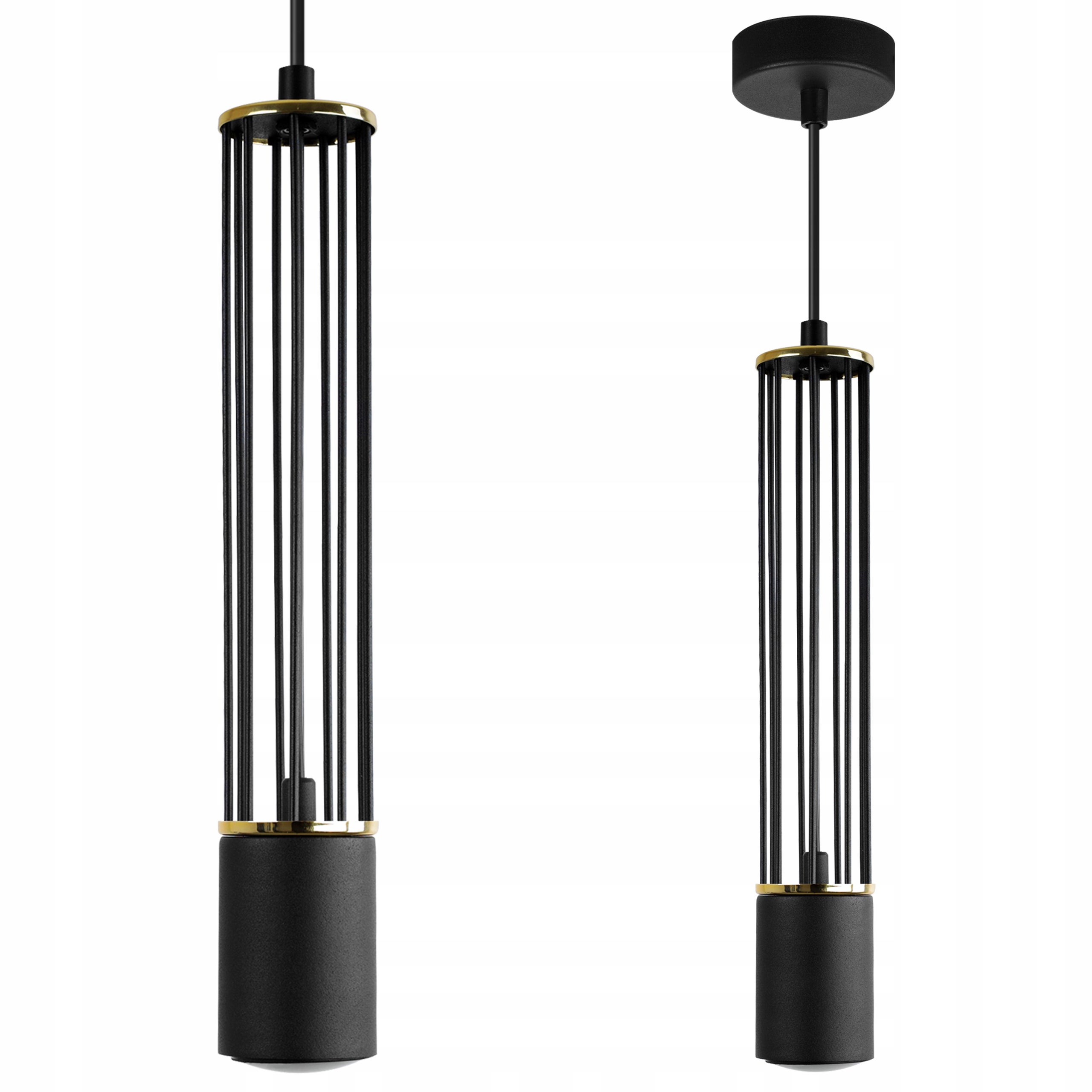 Lampa sufitowa wisząca Aria czarna loft 1xGU10 klosz metal czarny/złoty Light Home LH