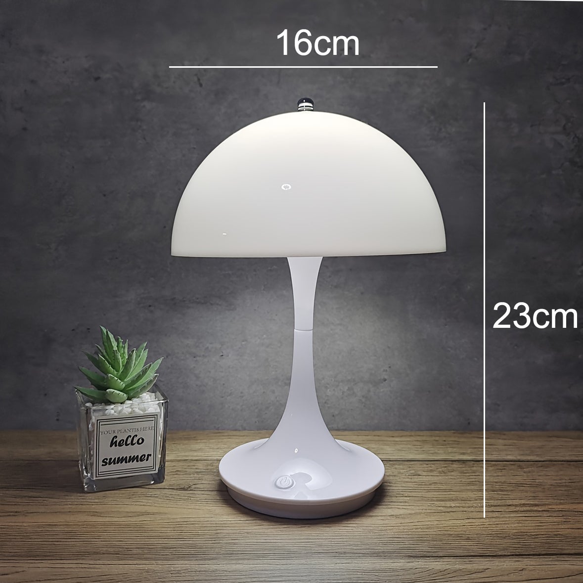 Lampe de table champignon sans fil, lampe de bureau rechargeable, lampe de chevet LED rétro, 3 couleurs de gradation de la température, blanc - 6