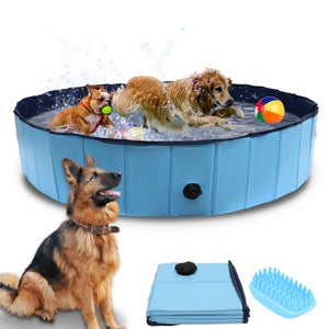 Tappetino con spruzzatori per cani da 150 cm, modello 2022, una piscina/vasca da bagno per animali domestici spessa, per giocare con l'acqua in cortile in estate (150 cm
