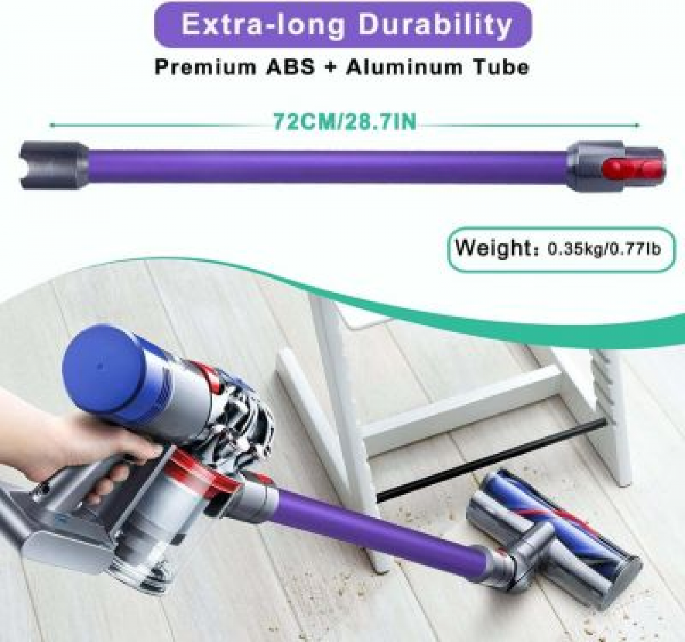 Tubo di prolunga di ricambio per aspirapolvere Dyson V11 V15 V10 V8 V7. L'accessorio per tubo di prolunga è una bacchetta estensibile viola da 72 cm. - 4
