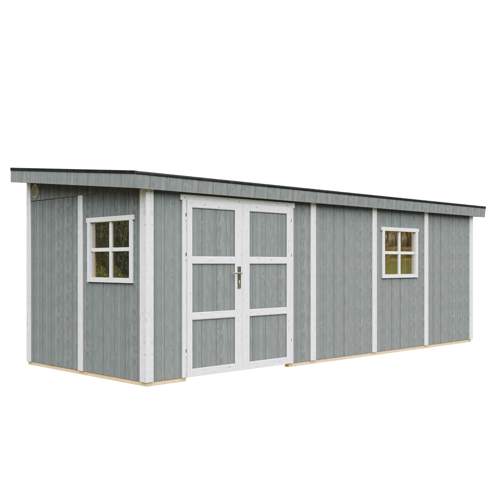 Szopa ogrodowa najwyższej jakości 14,3 m² - wys. 231 x 248 x 648 cm - bez podłogi i ścian bocznych - Timbela M941B-CAVERN STEEL