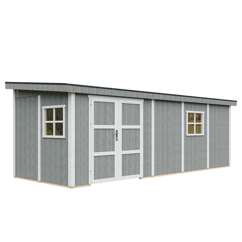 Szopa ogrodowa najwyższej jakości 14,3 m² - wys. 231 x 248 x 648 cm - bez podłogi i ścian bocznych - Timbela M941B-CAVERN STEEL