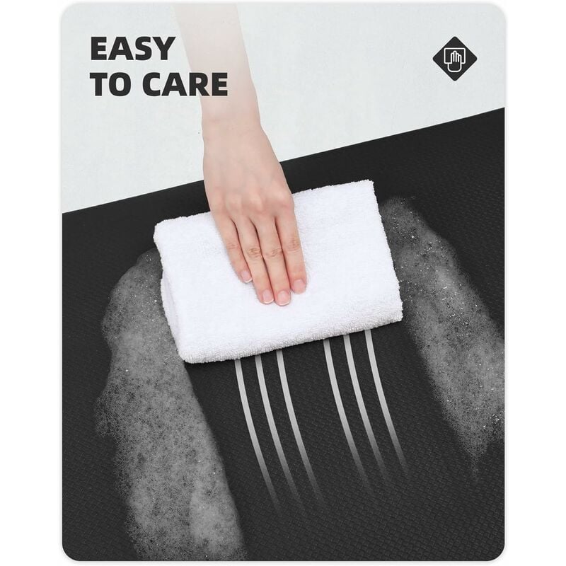 Tapis de cuisine devant l'évier, tapis de couloir en PVC imperméable, tapis à longues bandes antidérapant et résistant à l'huile (43 x 150 cm, noir) - 4