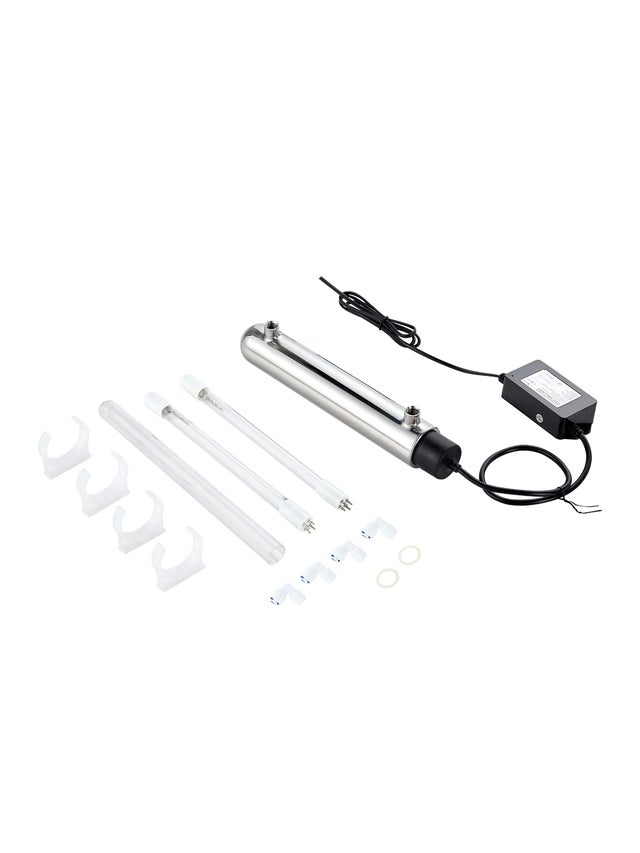 Purificador de Água UV VEVOR 12W 3,785 L/min,Filtro Ultravioleta em Aço Inoxidável,Filtração para Casa,Manchão de Quartzo,Chuveiro,Beber,Limpeza