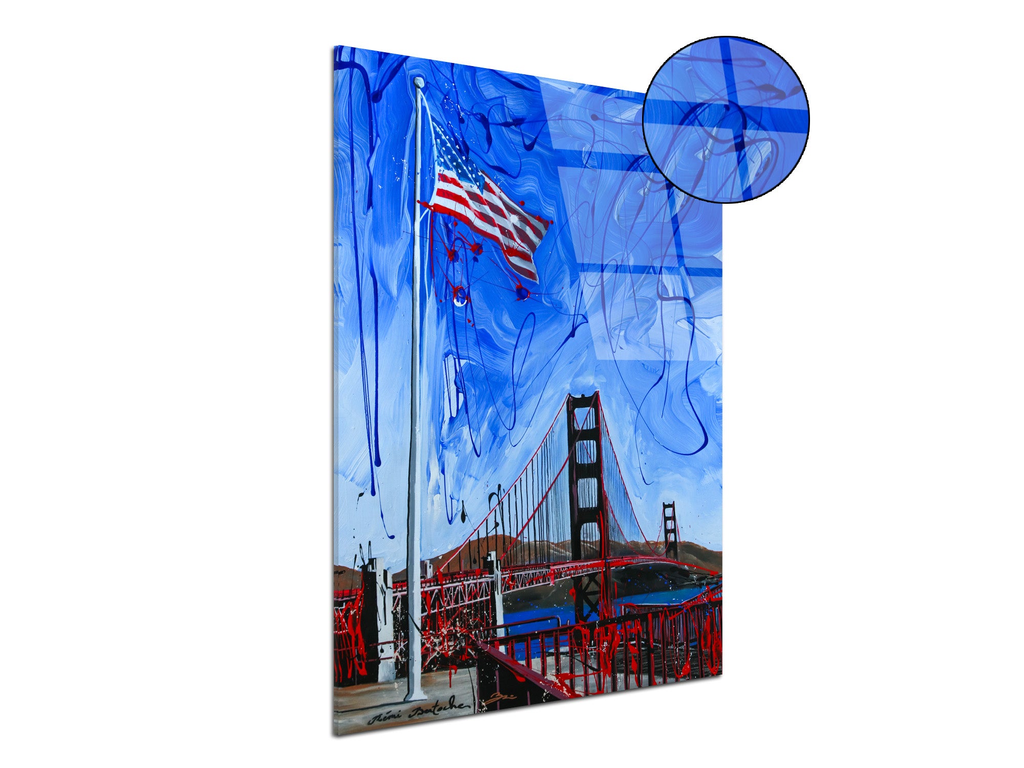Tableau décoratif US flag peinture reproduction sur plexiglas imprimée — free download
