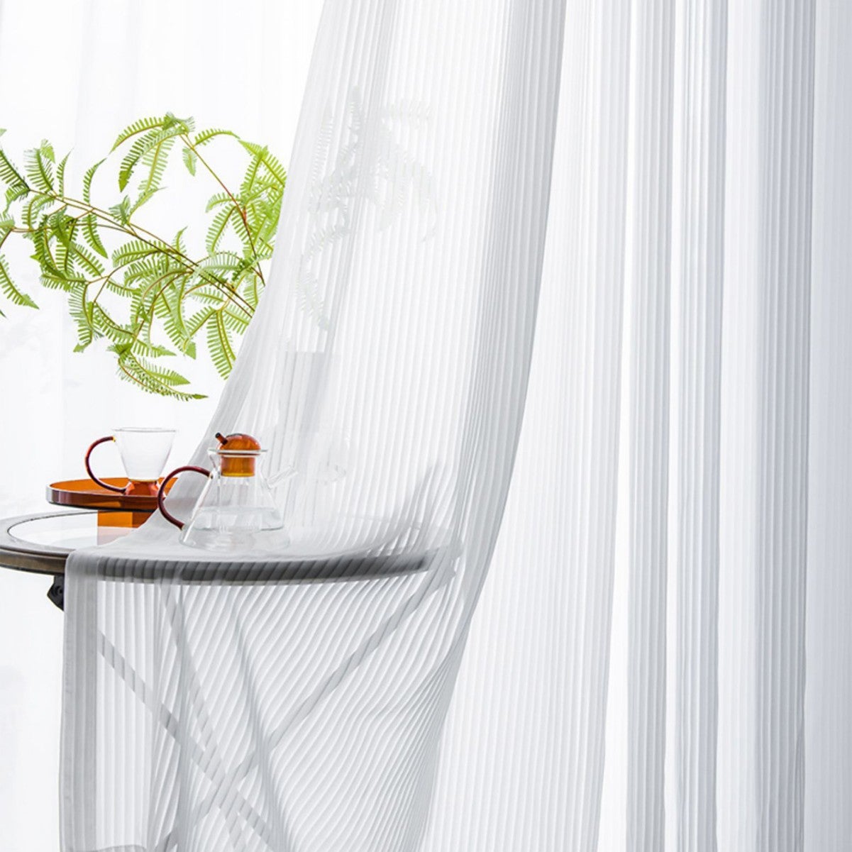 Set di tende moderne da soggiorno, due pezzi, tende verticali, 140 x 200 cm, tasca per asta, senza occhielli - 8