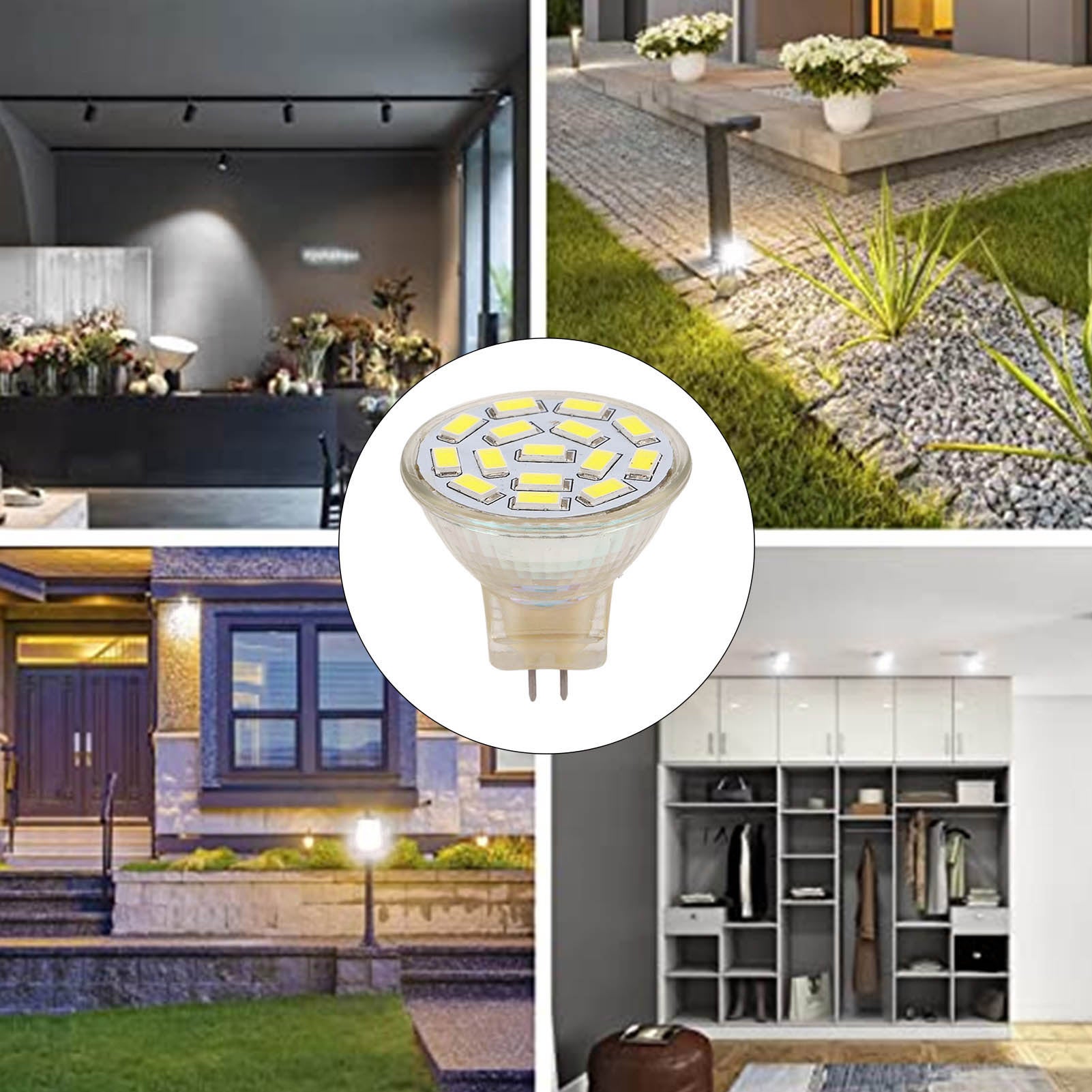 (6 pieces for one sale) GU4 LED bulb 270 lumens 15 LED energy-saving spotlight 3W MR11 LED track light bead (12V) white light - 4