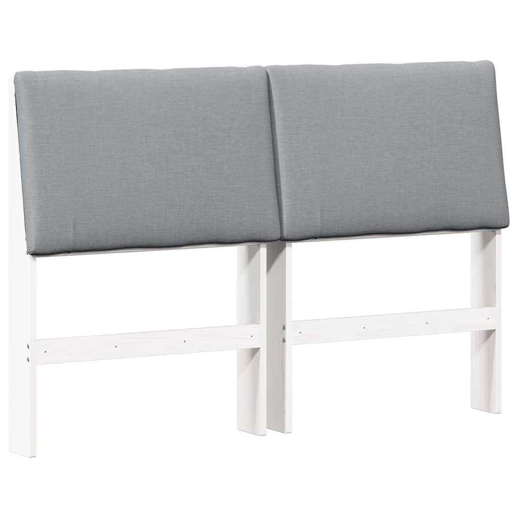 Tête de Lit Armoire de Tête de Lit capitonnée - Gris clair 140 cm Pin ...