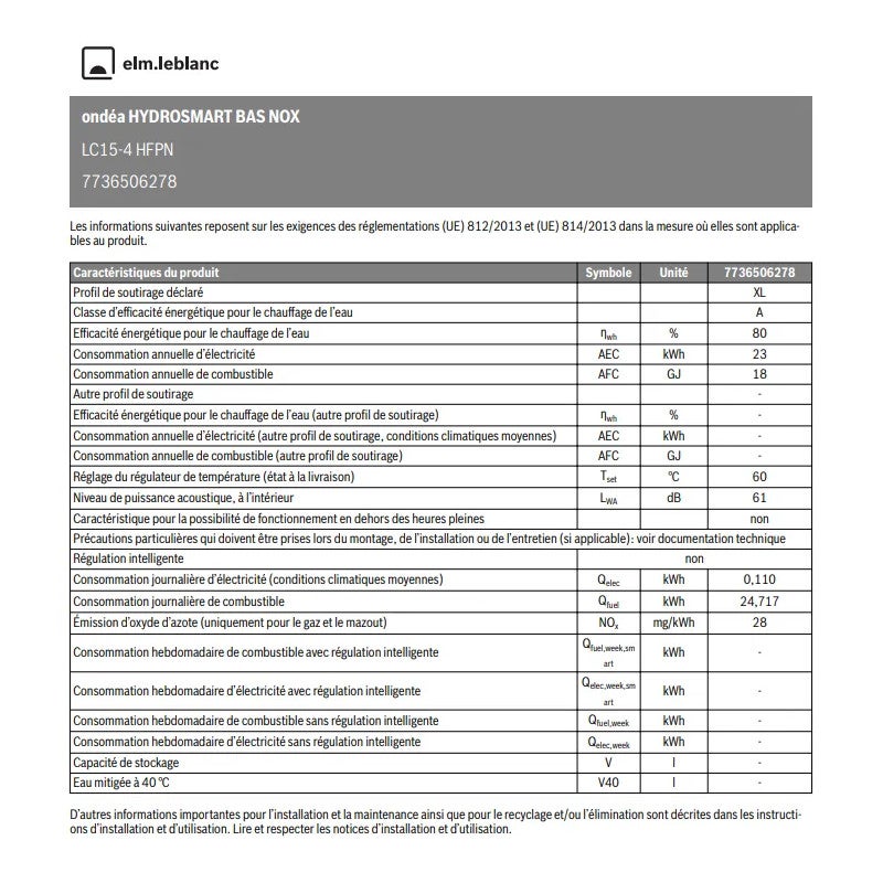 Chauffe-bains ONDEA LC15-4 HFPN ventouse hydrosmart bas nox (gaz naturel) - 3
