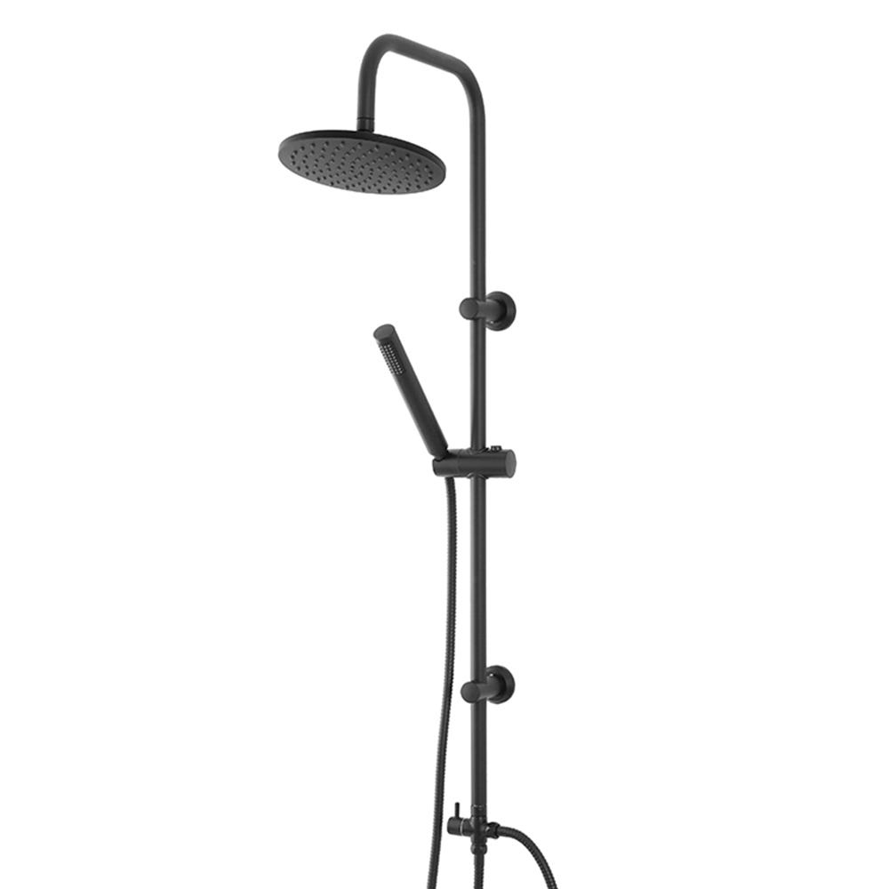 Colonna Doccia Nera Con Miscelatore - Altezza Regolabile 0.9-1.24m, Soffione E Doccetta Quadrata - Foto 4
