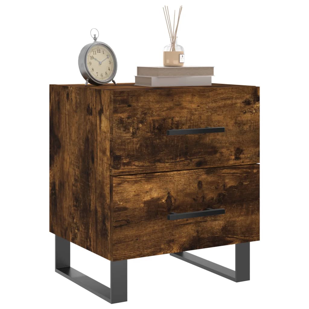 Table de chevet chêne fumé 40x35x47,5 cm bois d’ingénierie - 2
