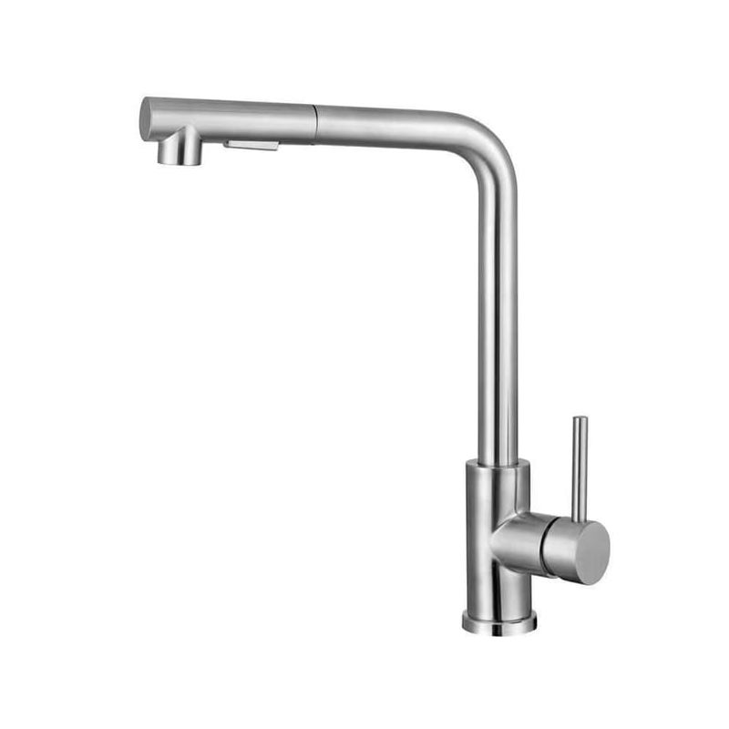 Bateria kuchenna z wyciąganą wylewką i wyjmowanym perlatorem ze stali nierdzewnej (szczotkowanej)