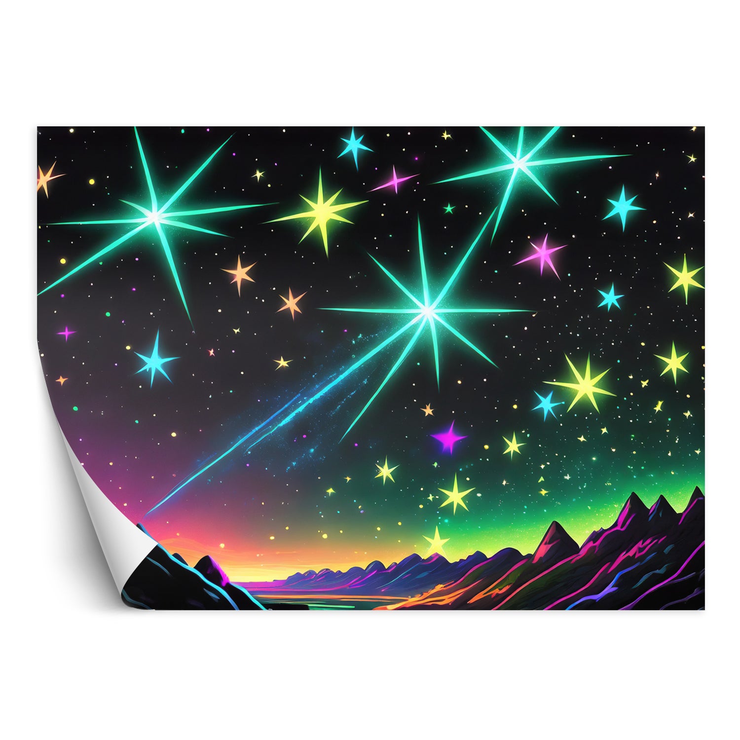 Fototapeta, Aurora Borealis Landscape Neon 150x105