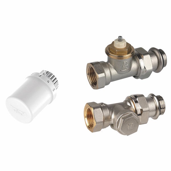 Coppia Tubi E Collari Valvole Per Radiatore Nichel 1/2 X 300mm - IBathUK NPIPE30