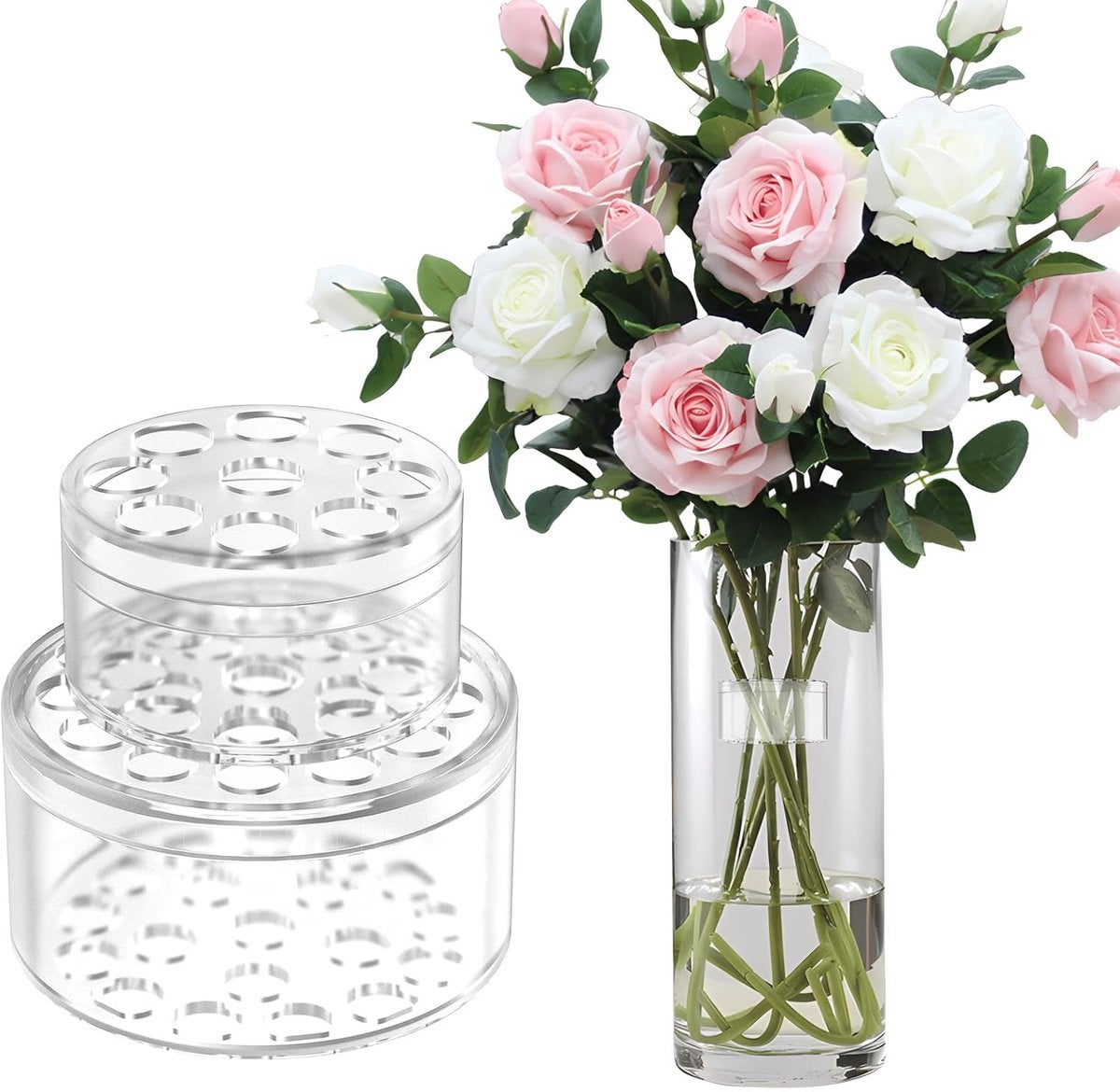 Set 2 bucăți, suport pentru tulpină în spirală, inel pentru buchet de matcha, suport pentru aranjamente florale de acasă