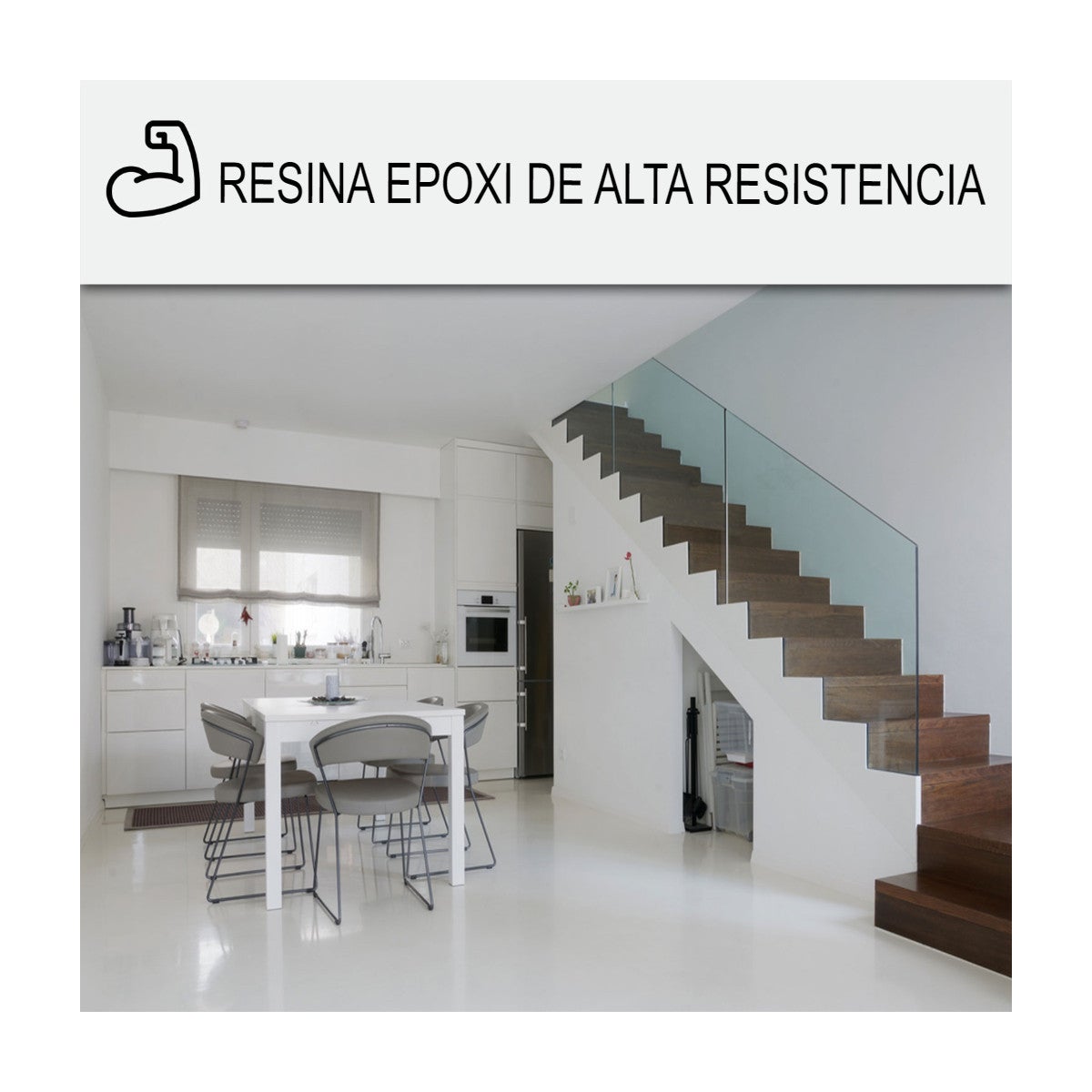 Resina epoxi para suelos interiores - REVEPOXY - 176 - 1 kg (hasta 5 m² en 2 capas) Marfil Claro - RAL 1015 - ARCANE INDUSTRIES - 4