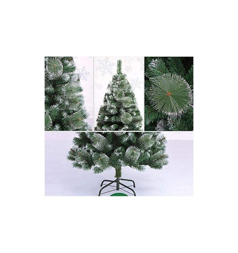 Árbol De Navidad 150cm 1.5m Pino Artificial Decoración Navideña Con Soporte Metálico Ramas Verdes con efecto nieve - 3