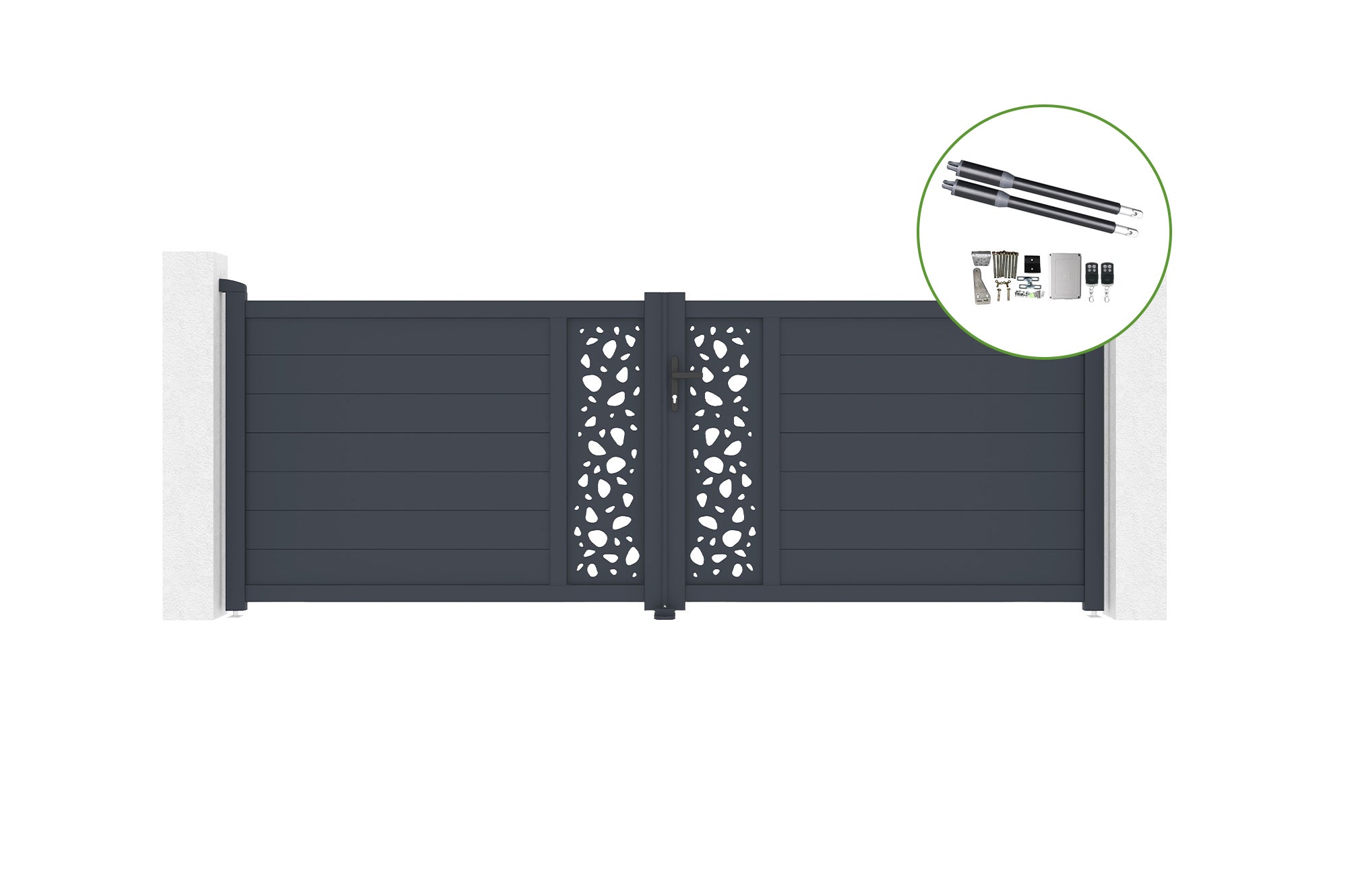 Brama skrzydłowa 3,5m SUNNY H.120cm aluminiowa + napęd RANGER B150