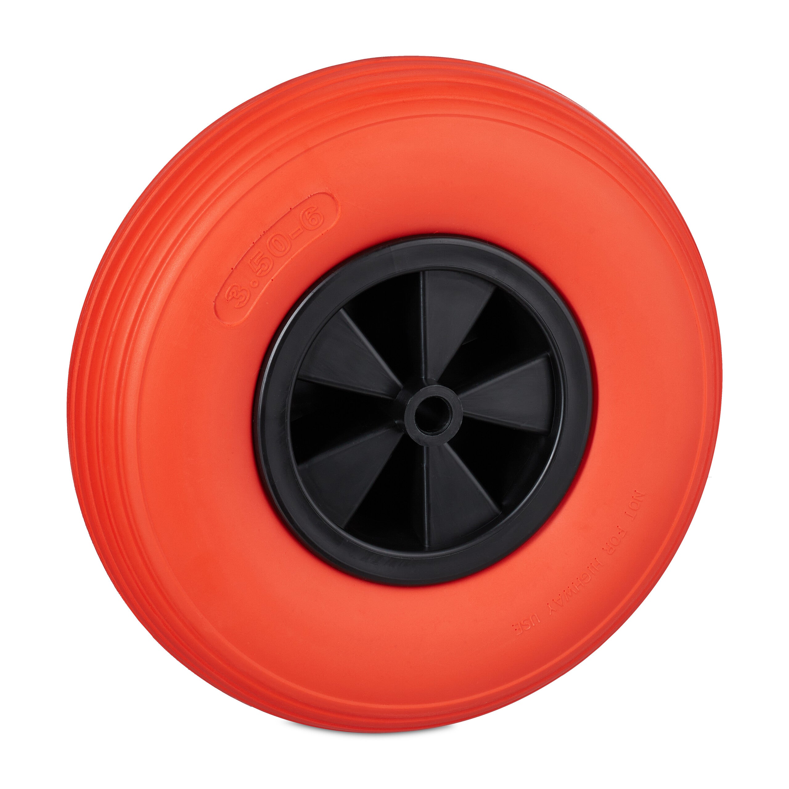 Relaxdays Ruota Carriola 4.80/4.00-8, Gomma Piena Antipanne con Asse e