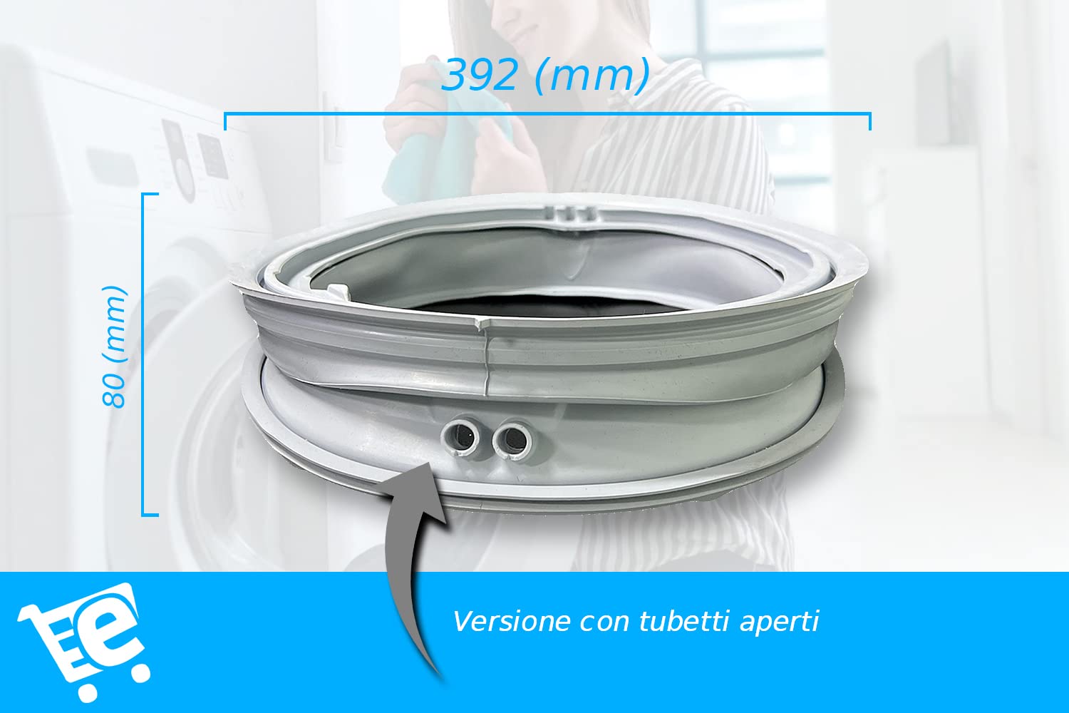Marel Shop® - Soffietto guarnizione oblò per lavatrice compatibile con