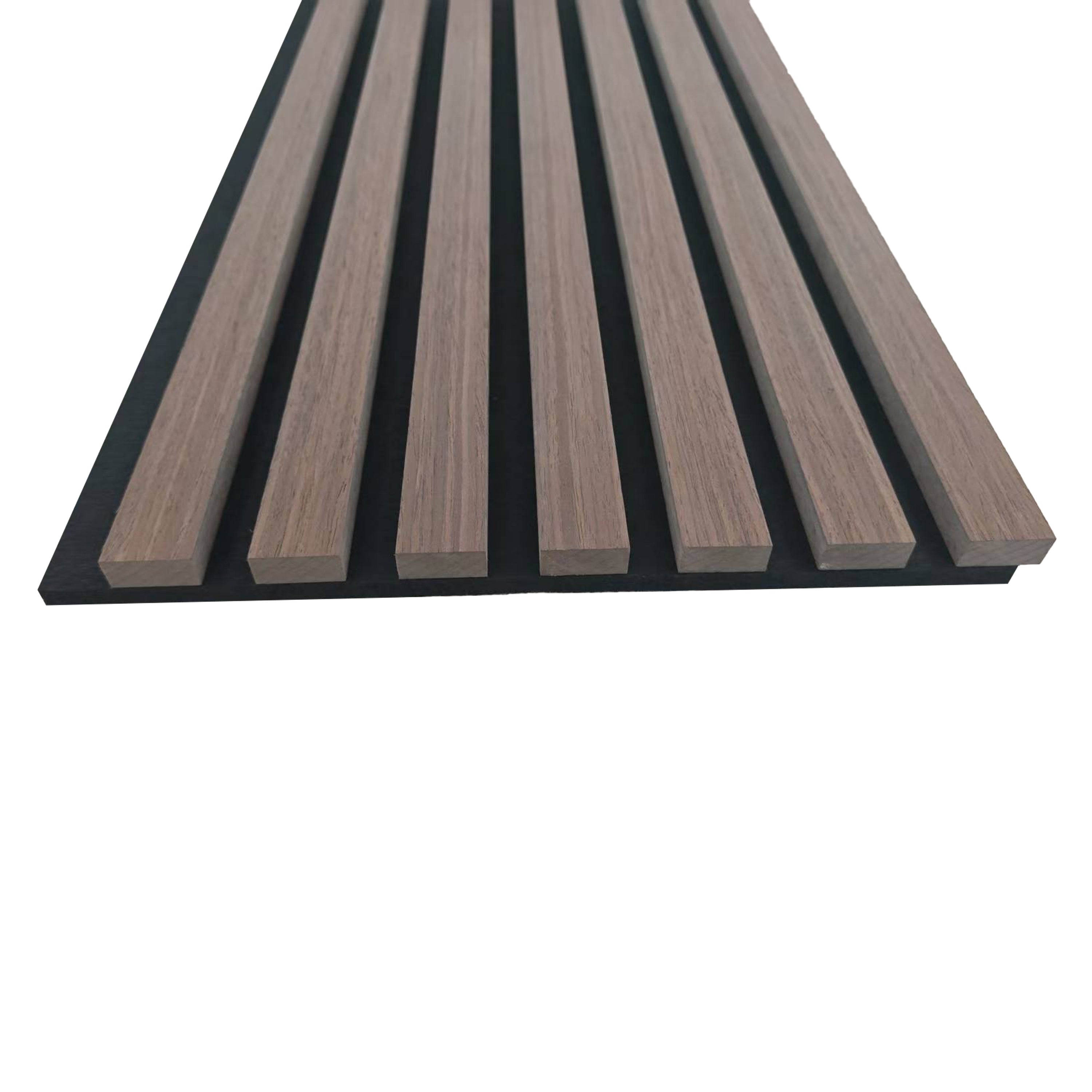 Lot de 2 - Ep. 21mm - 260 x 30cm - Chêne noyer - Panneaux muraux acoustiques, feutrine noire, by Ocean - 3