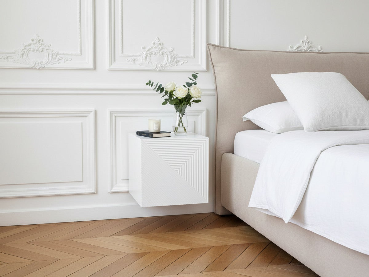 Table de chevet 1 porte ALICE BOBOCHIC Blanc | Leroy Merlin
