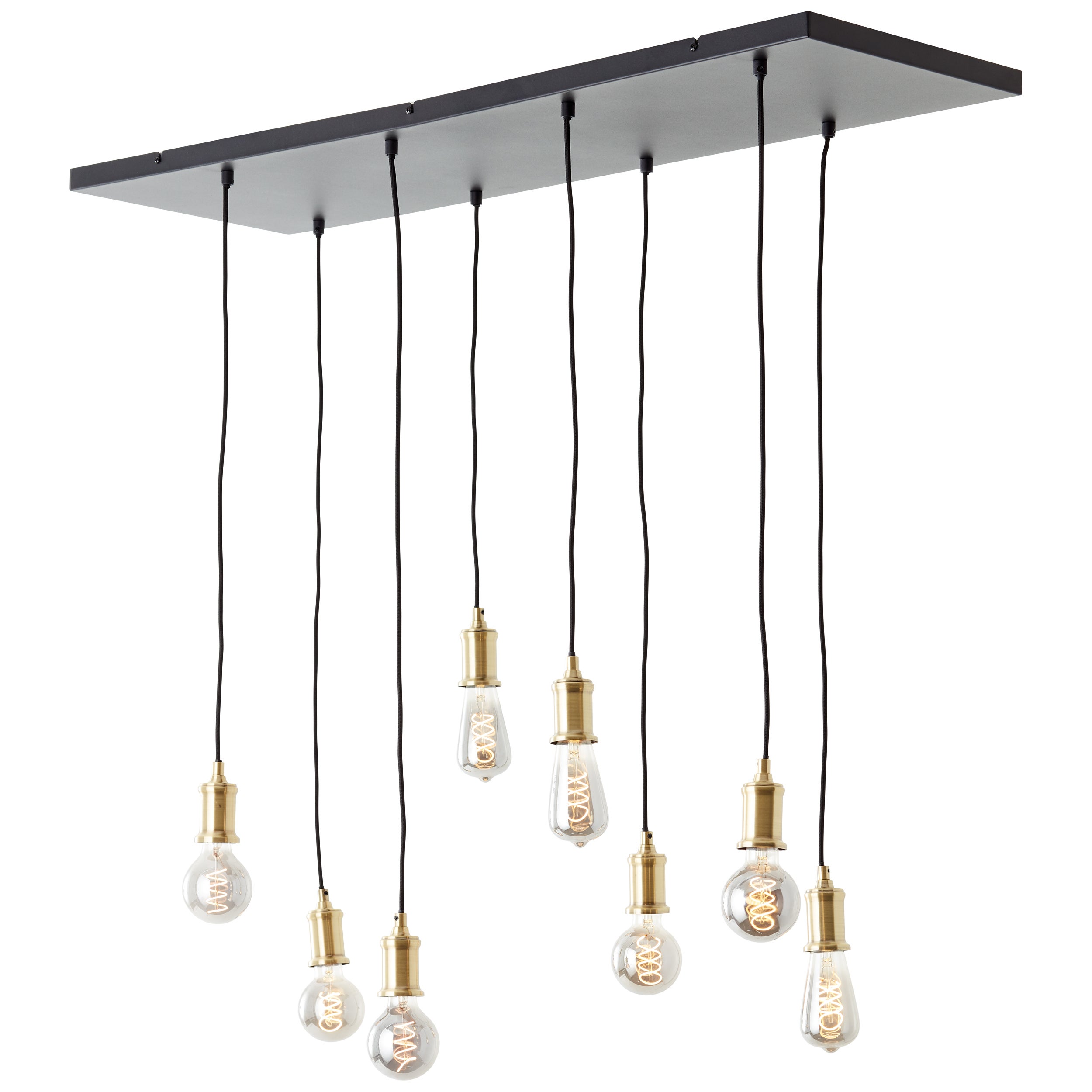 Brilliant Lamp Darcia 8-lampowa lampa wisząca czarny metal/szkło 8x A60, E27, 60 W - 3
