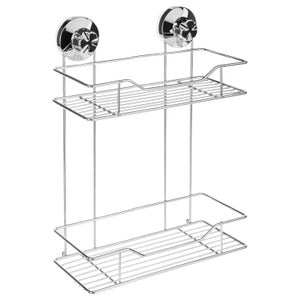 Étagère à Ventouses TATAY 20x8.5x11cm - Blanc - Fixation Sans Vis Ou Avec Vis - Pour Salle De Bain Ou Cuisine