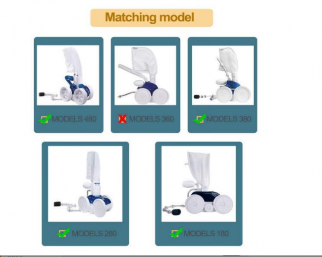 Tubo flessibile di pulizia per pulitore di piscine Polaris B5, parti di ricambio, tubo flessibile di coda Polaris + 5 cotoni di ricambio - 5