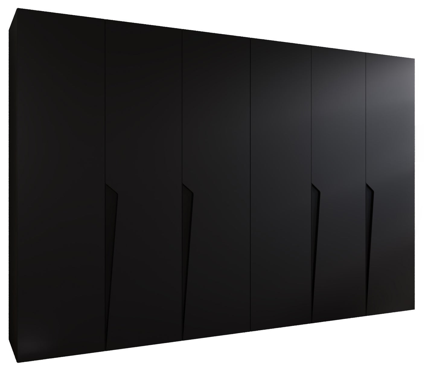 Szafa uchylna otwierana Piano 1 300 (150x2) x 52 x 202 cm czarny + u. czarny