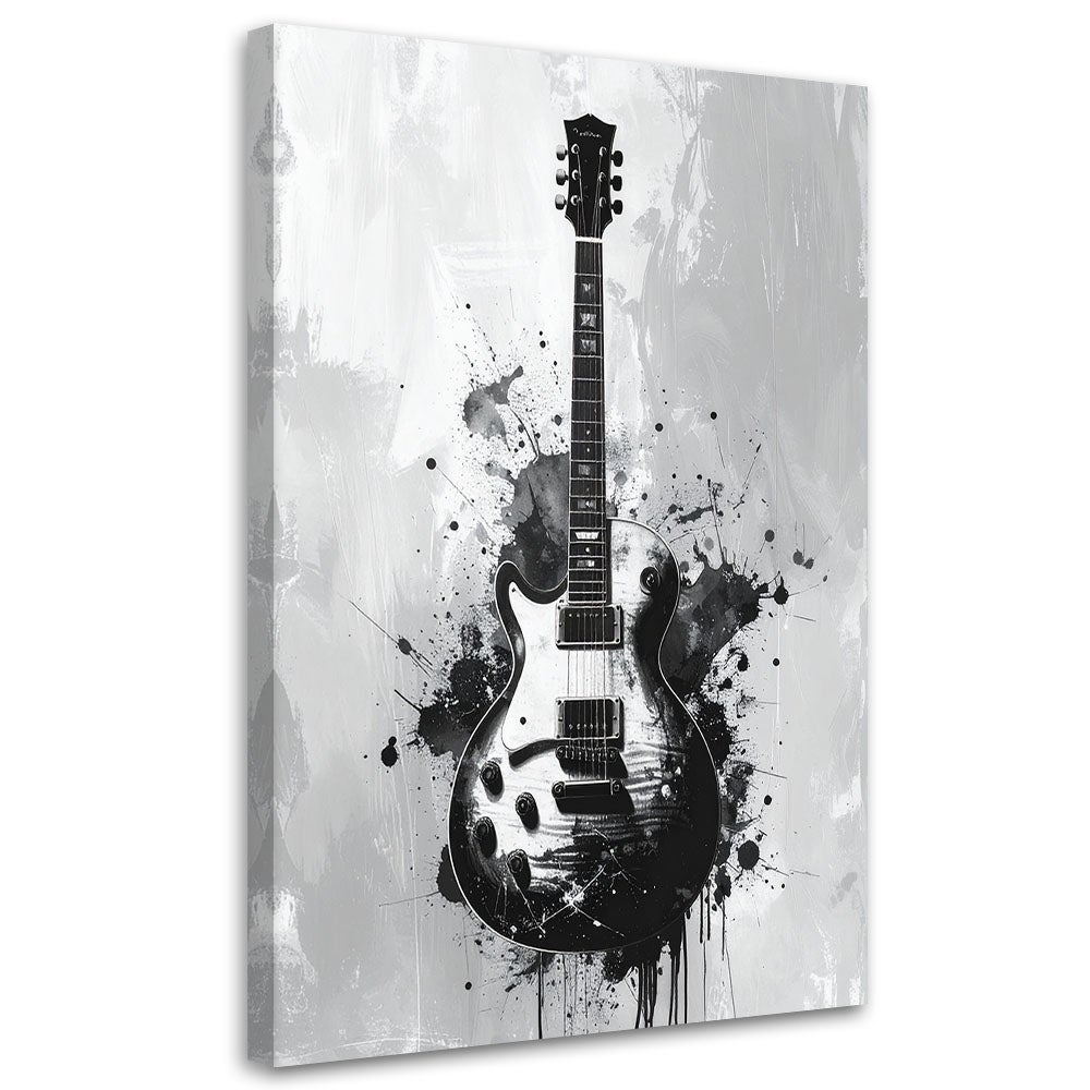 Obraz do salonu biura restauracji klubu muzycznego, Gitara elektryczna czarno biały 30x45