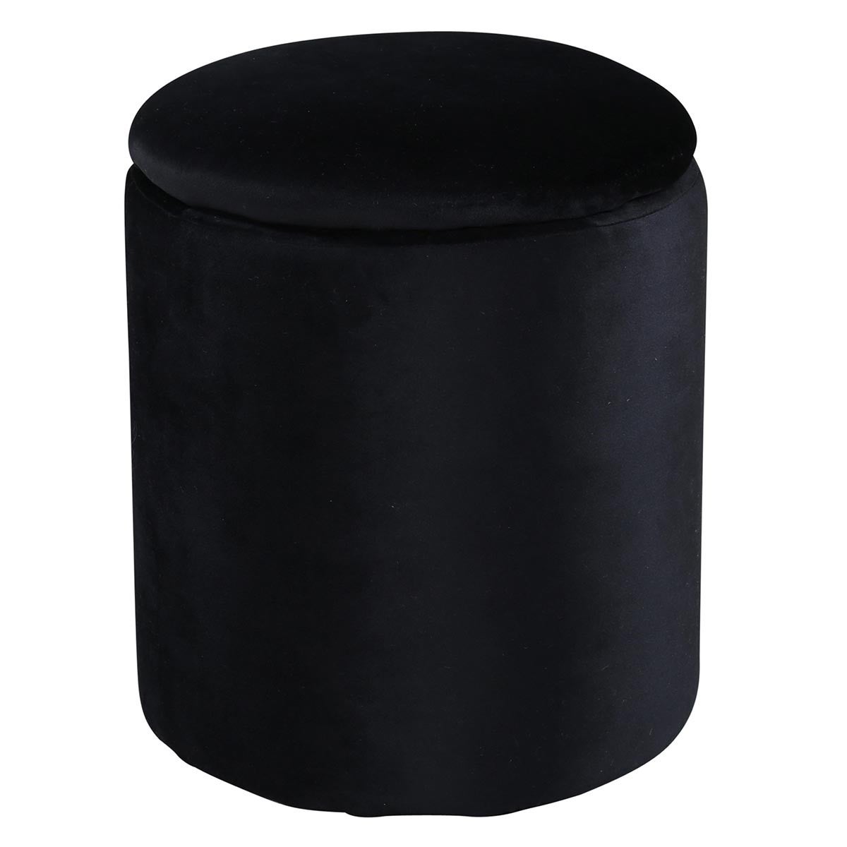 Limpen puf Ø32cm welur z przechowywania czarny.