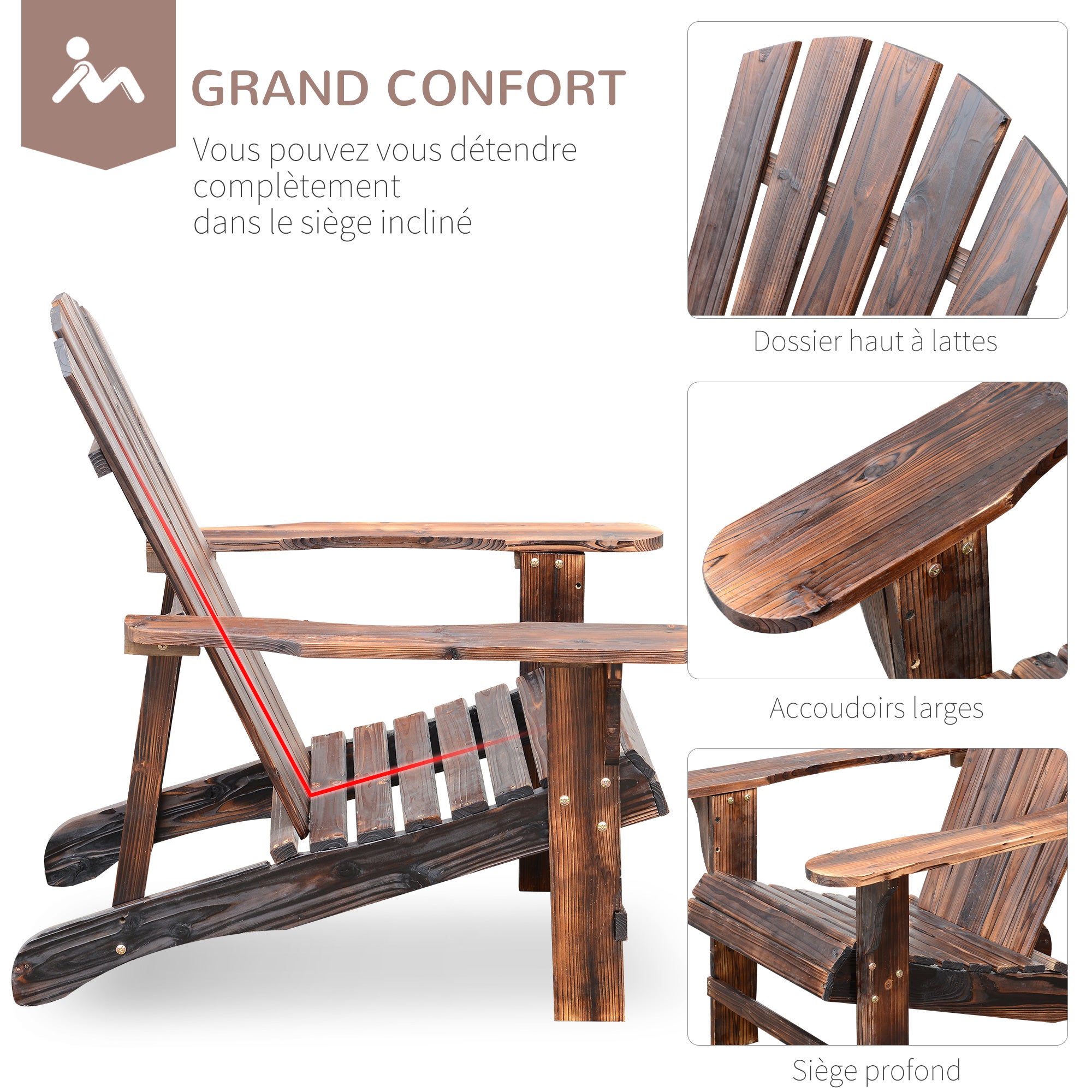 Adirondack fauteuil de jardin avec repose-pied - 5
