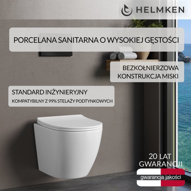 Miska wc wisząca z deską wolnoopadającą duroplast Helmken 35490101 (Biała)