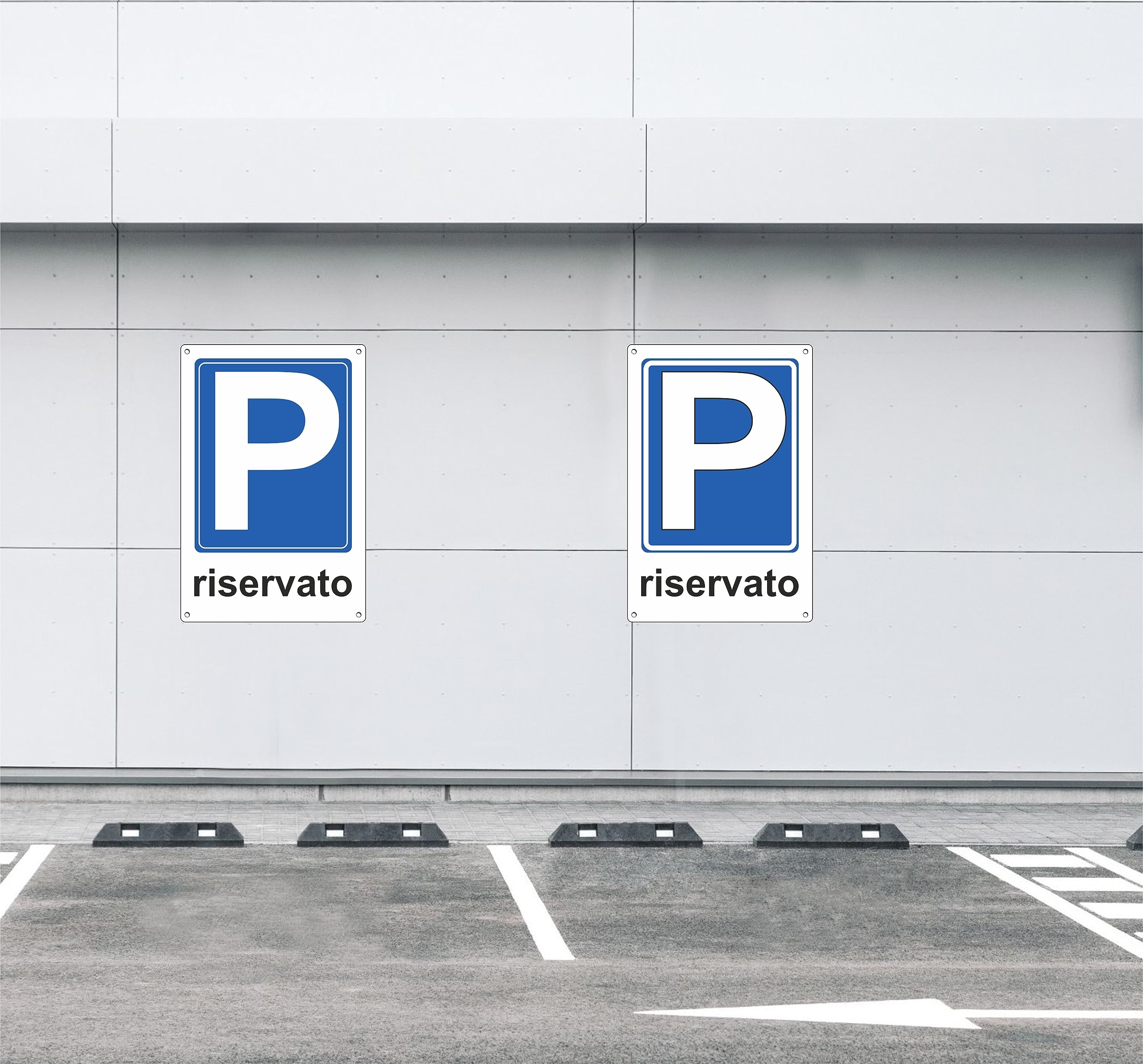 Cartello Di Parcheggio Personalizzato 45x30 Cm - Pannello In Composito Di Alluminio 3 Mm Con Fori - Resistente Alle Intemperie - Uso Esterno