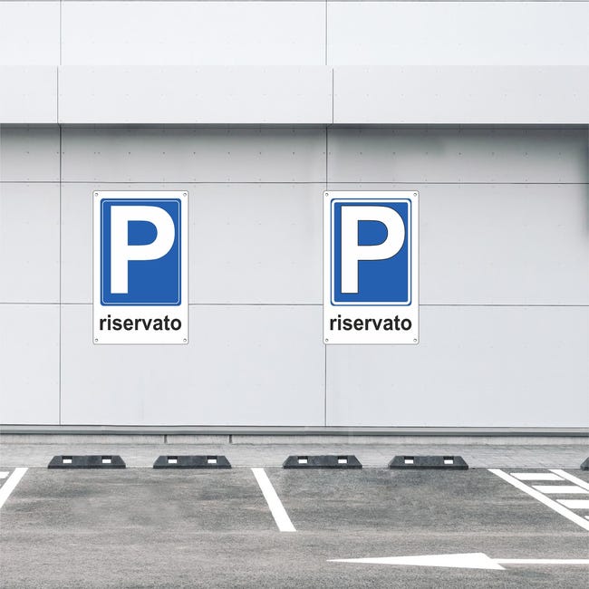Cartello Di Parcheggio Personalizzato 45x30 Cm - Pannello In Composito Di Alluminio 3 Mm Con Fori - Resistente Alle Intemperie - Uso Esterno