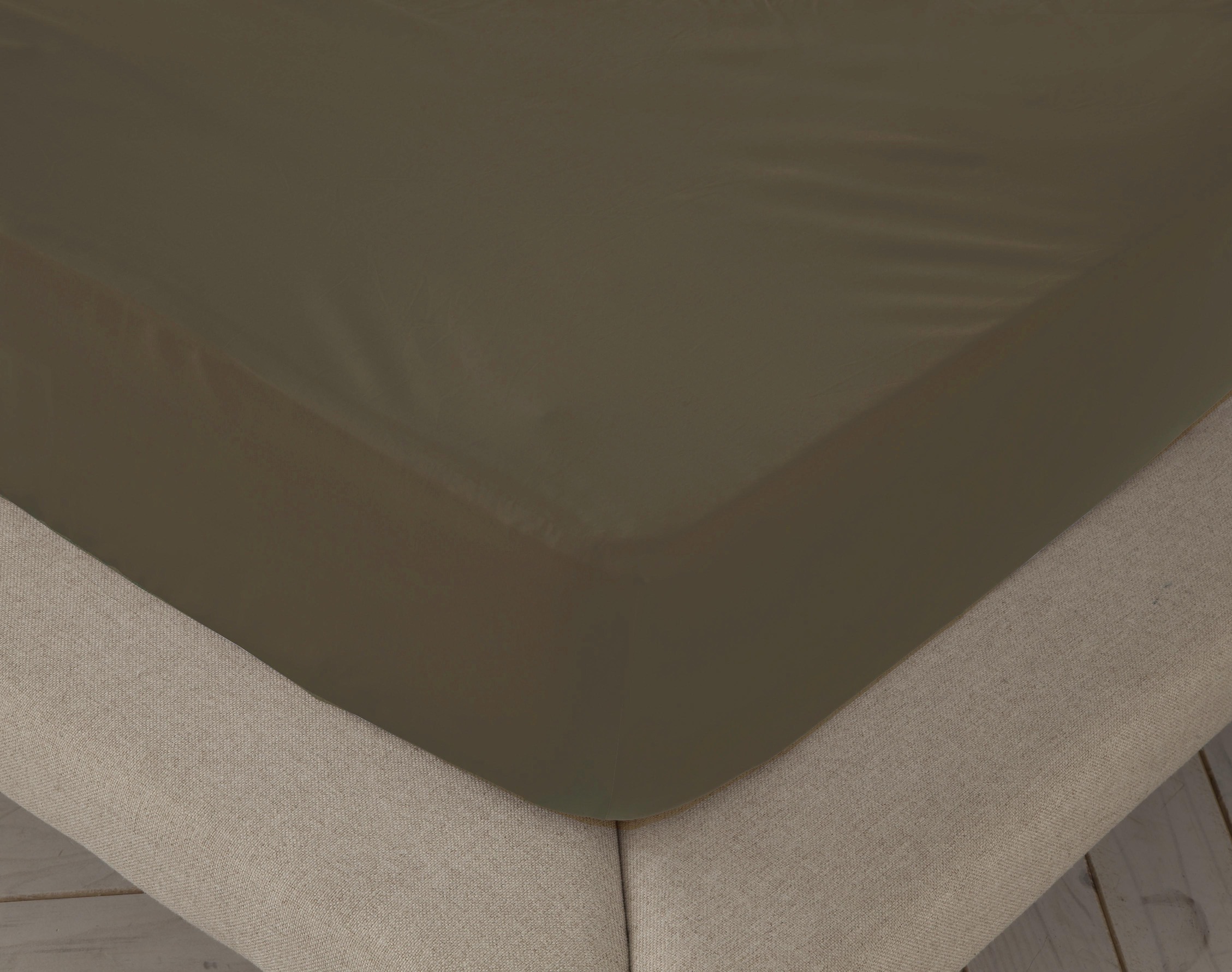 Sábana bajera ajustable lisa chocolate cama 90 cm - 90x190/200 cm, 100% algodón.