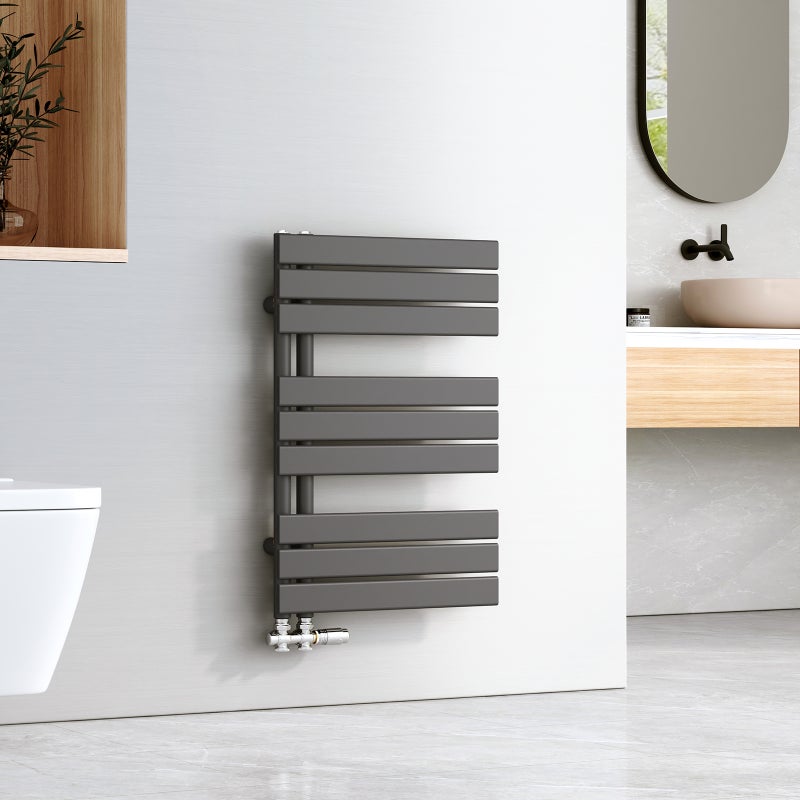 EMKE Grzejnik Łazienkowy 416W, 76,2x50 cm, 4 bar, do 4 m² – Antracytowy