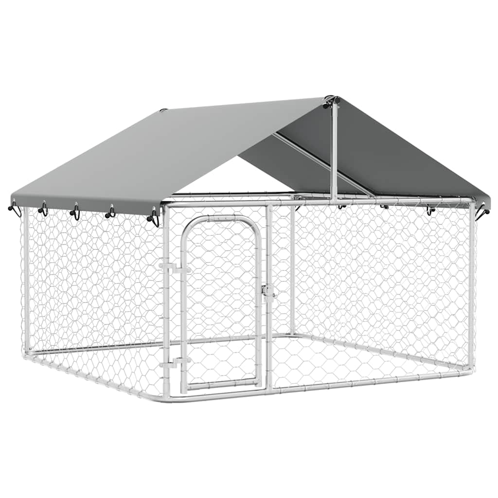 Canil de exterior com telhado 200x200x150 cm vidaXL - 2