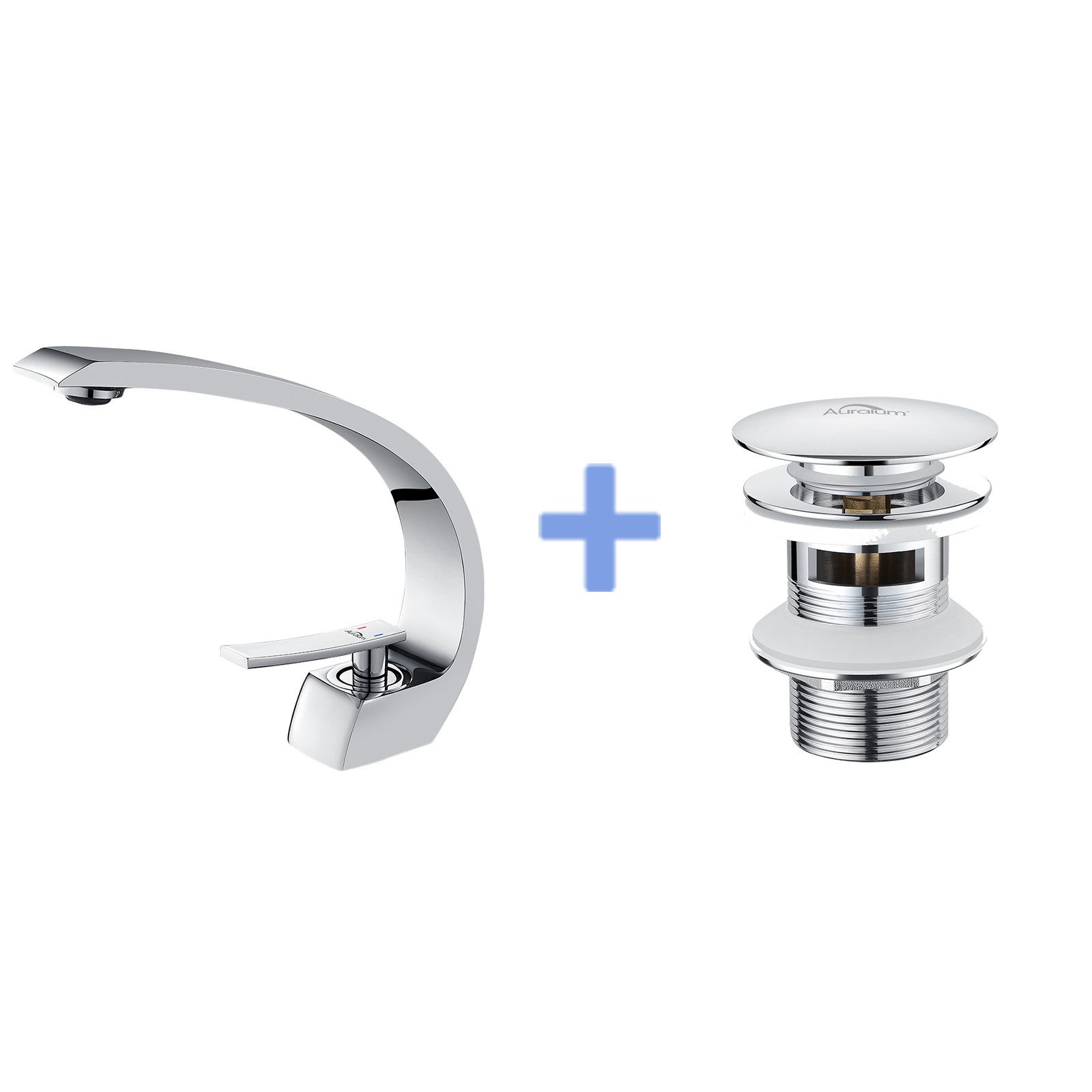Mitigeur Lavabo Cascade Arc – Robinet Vasque Monotrou Blanc Élégant En Laiton Chromé