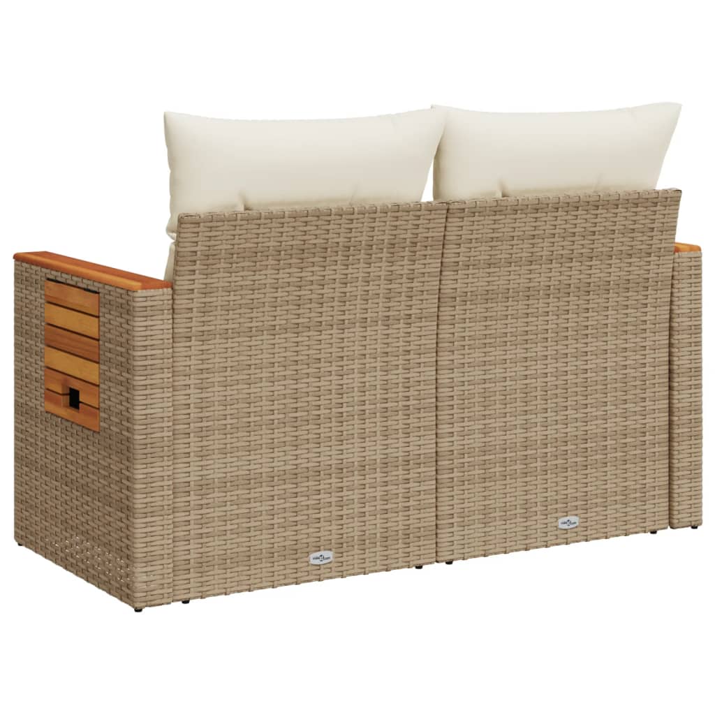 Salon bas de jardin en Rattan synthétique Beige 2 personnes - 7