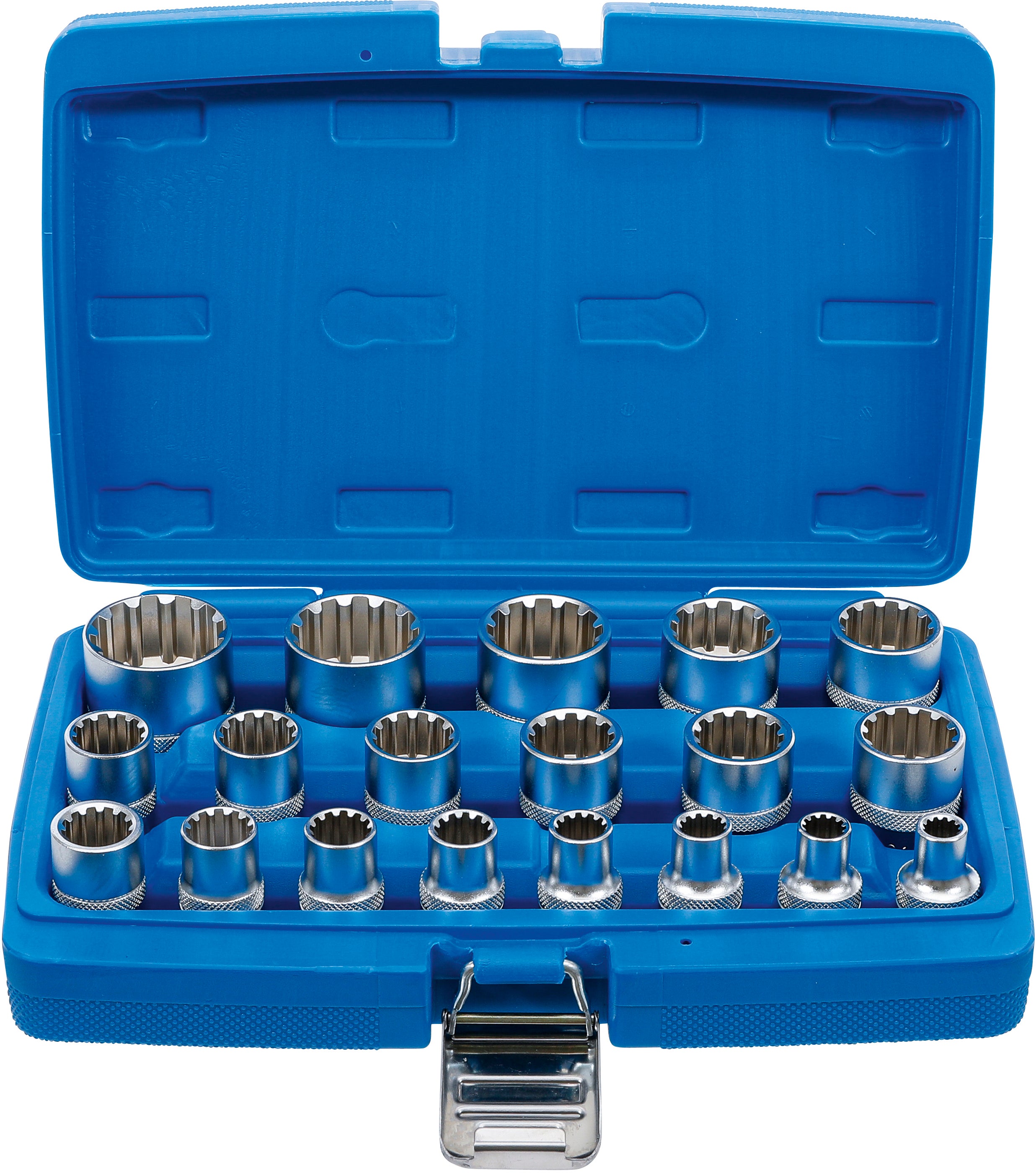 BGS Zestaw nasadek Gear Lock napęd kwadrat wewnętrzny 12,5 mm (1/2") 19cz. - 2152