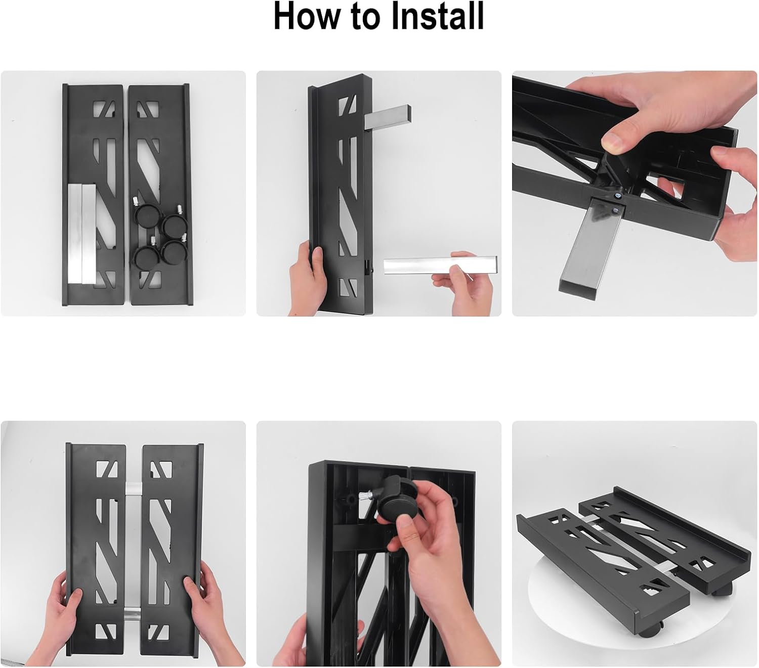 Support PC Tour avec Roulettes – Réglable, Mobile et Universel pour CPU de Bureau, Bureau Gaming, Gain de Place - 5